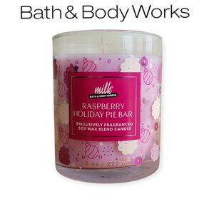 RARE Bath & Body Works Raspberry Holiday Pie Bakery Scent Single Wick Candle 8oz